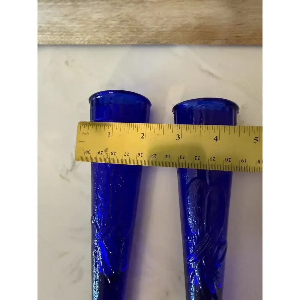 Set Of Auto Car Flower Vases Birds Cobalt Blue & Light Pink Wall Pockets 8
